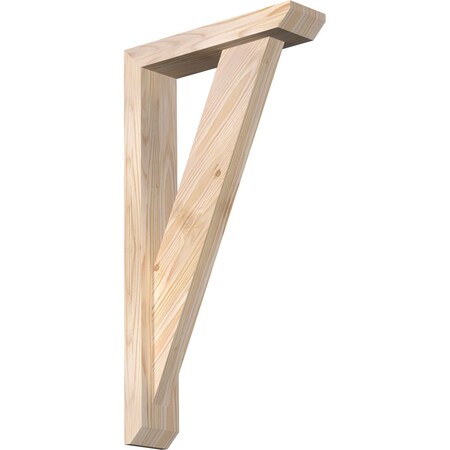 Ekena Millwork Traditional Slat Smooth Bracket w/ Offset Brace, Douglas Fir, 3 1/2"W x 14"D x 26"H BKT0402X14X26TRA06SDF
